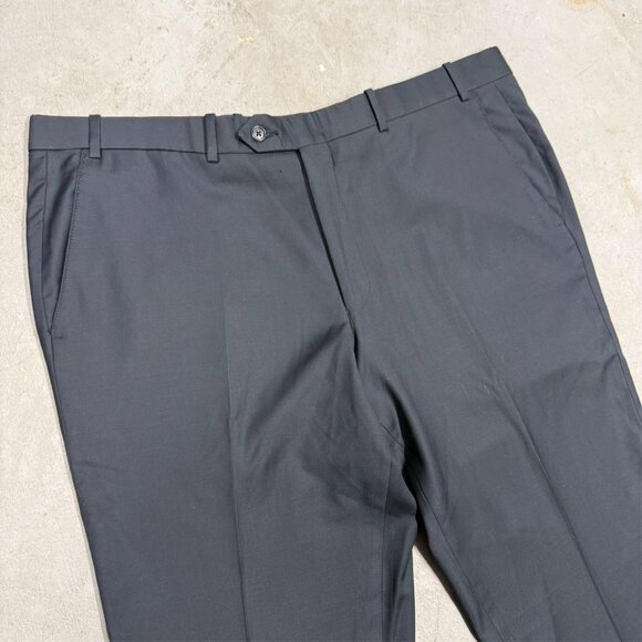 Mens Navy Blue Dress Pants Wool Trousers 40x33 - Picture 2 of 7